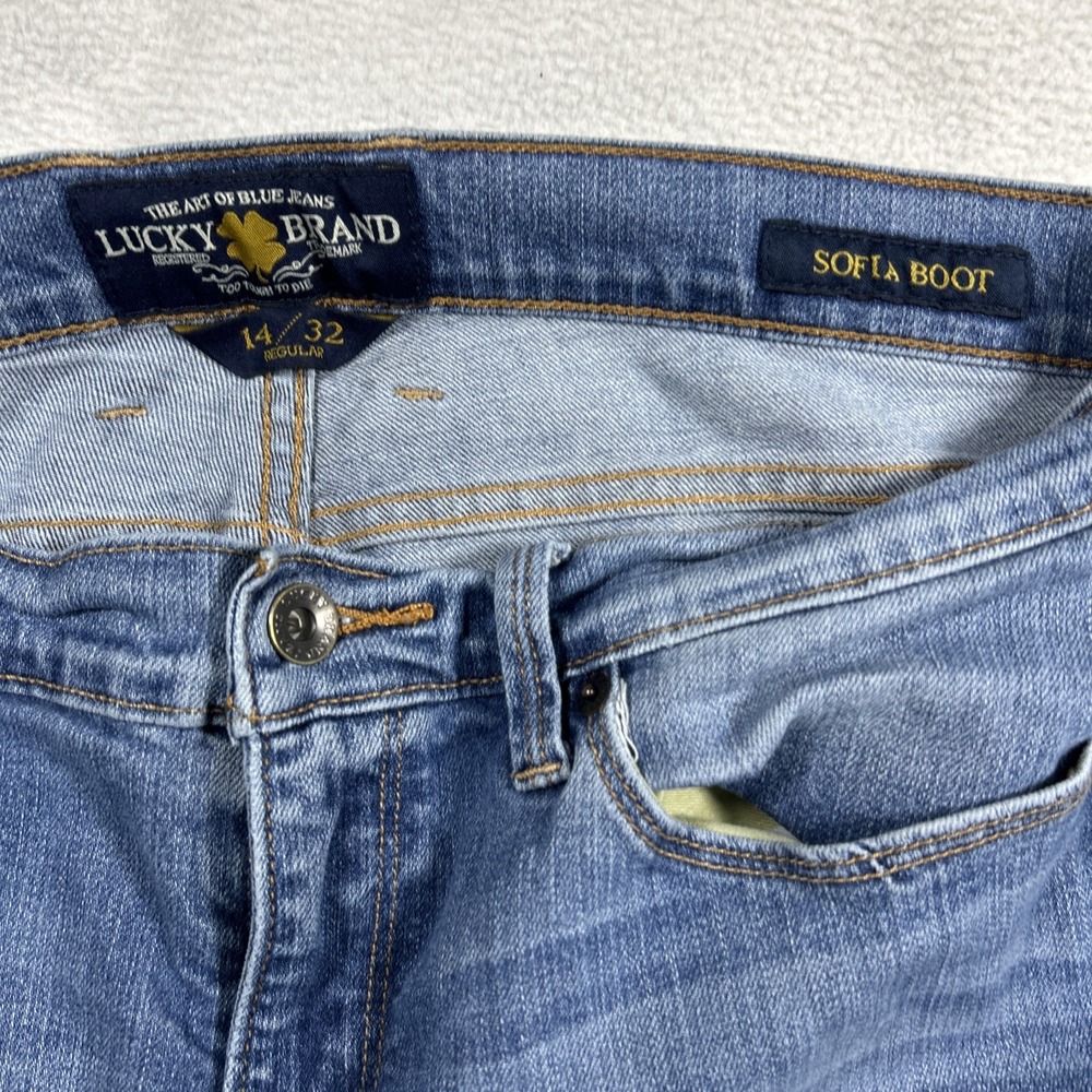 Lucky‎ Brand Jeans Womens Size 14/32 Blue Light Wash Denim Jeans Sofia Boot - Picture 4 of 9